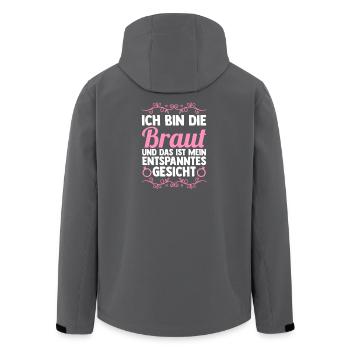 Enterrement de vie de garçon Équipe Mariée Enterrement de vie de jeune fille - Veste softshell homme en polyester recyclé Stanley/Stella - charbon - Dos - AI Model Male 185 light (185cm)