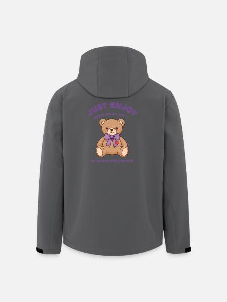 Teddy Bear Be Patient With Yourself - Men’s Recycled Softshell Jacket by Stanley/Stella - black