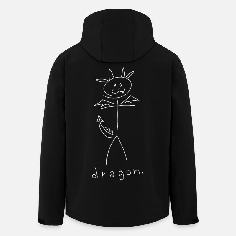 Dragon. (lignes blanches) (par Leni Riosa) - Veste softshell homme en polyester recyclé Stanley/Stella - noir