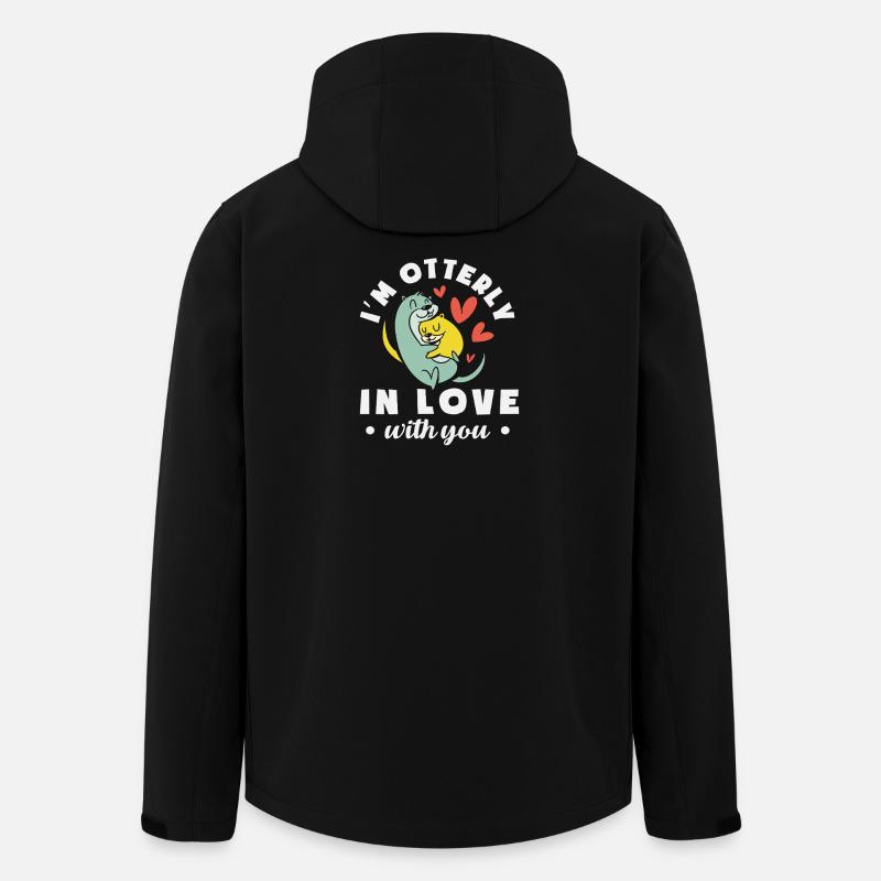 Seeotter Cartoon Verliebt - Recycelte Männer Softshell-Jacke von Stanley/Stella - Schwarz