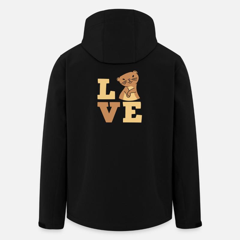 Seeotter Cartoon Liebe - Recycelte Männer Softshell-Jacke von Stanley/Stella - Schwarz