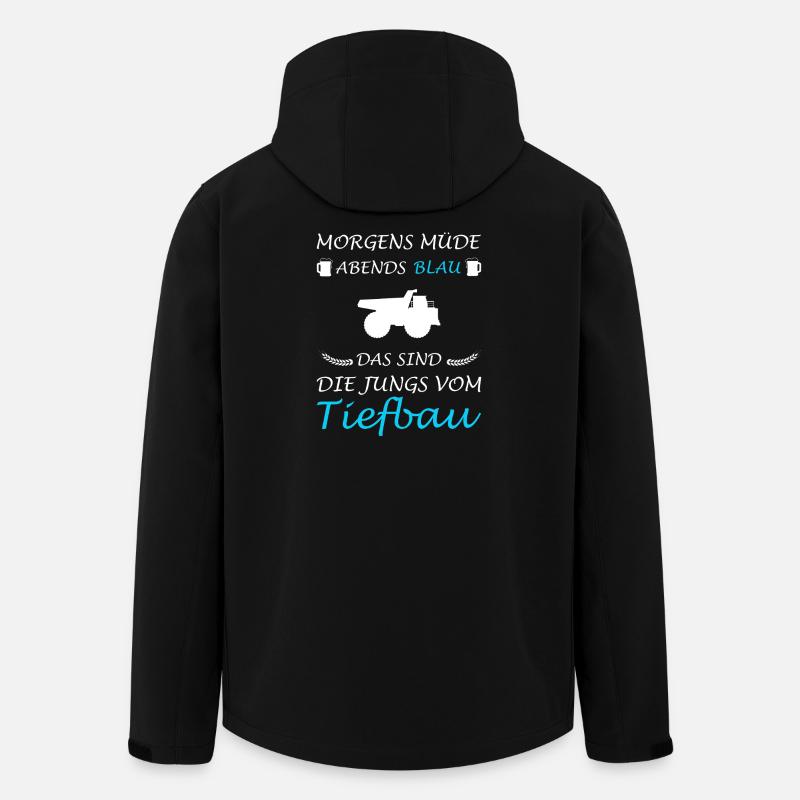 Tiefbau Tiefbauer Straßenbau Bagger Fahrer baggern - Recycelte Männer Softshell-Jacke von Stanley/Stella - Schwarz