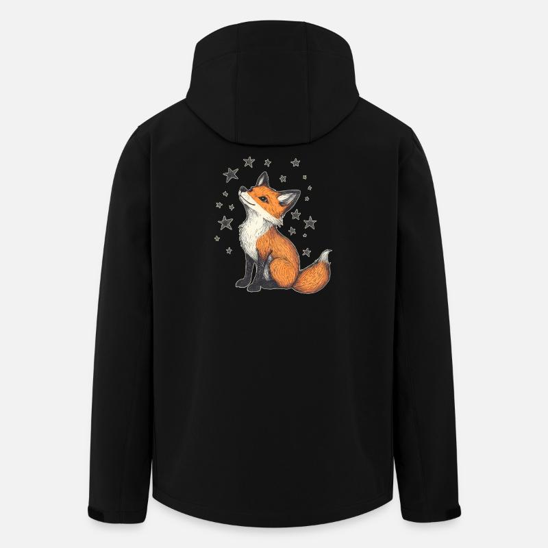 Fuchs und Sterne - Recycelte Männer Softshell-Jacke von Stanley/Stella - Schwarz