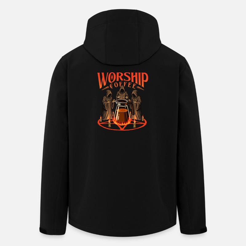 Worship Coffee Bold Caffeine Statement - Men’s Recycled Softshell Jacket by Stanley/Stella - black