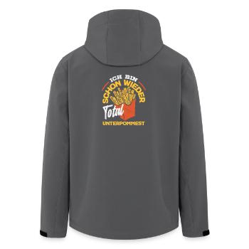 Totally underpommest encore une fois – blague sur les frites - Veste softshell homme en polyester recyclé Stanley/Stella - noir - Dos - AI Model Male 185 light (185cm)