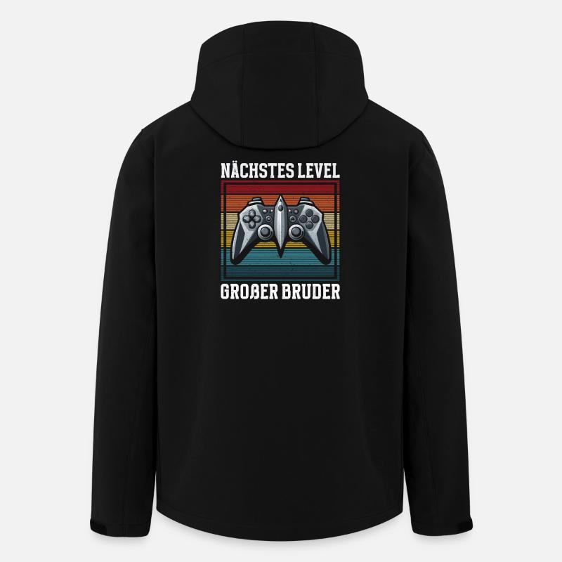 Nächstes Level Großer Bruder Ankündigung Zocken - Recycelte Männer Softshell-Jacke von Stanley/Stella - Schwarz