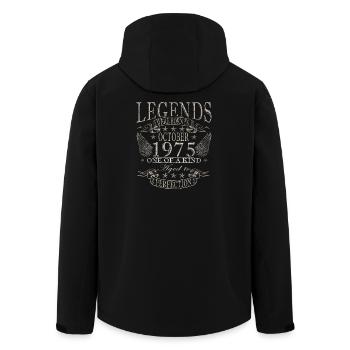 50ème Anniversaire Millésime Octobre Cru 1975 - Veste softshell homme en polyester recyclé Stanley/Stella - noir - Dos - AI Model Male 185 light (185cm)