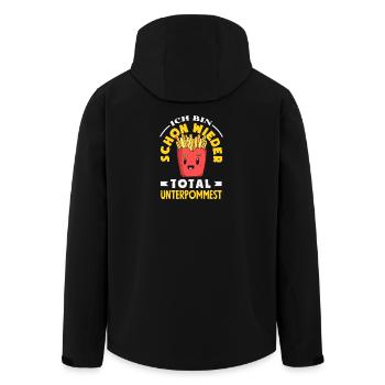 Totally underpommest again – French fries joke - Men’s Recycled Softshell Jacket by Stanley/Stella - black - Back - AI Model Male 185 light (185cm)