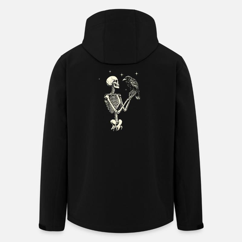 Skeleton with Raven - Men’s Recycled Softshell Jacket by Stanley/Stella - black