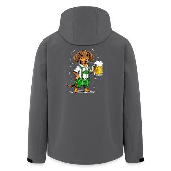 Bière teckel tente à bière chope de bière Bavière chien drôle - Veste softshell homme en polyester recyclé Stanley/Stella - charbon - Dos - AI Model Male 185 light (185cm)