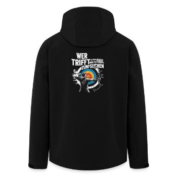 Archery design for archers and courses - Men’s Recycled Softshell Jacket by Stanley/Stella - black - Back - AI Model Male 185 light (185cm)
