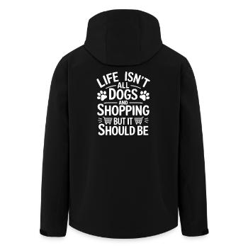 Einkaufen Spruch Hunde Lustiges Shopping Geschenk - Recycelte Männer Softshell-Jacke von Stanley/Stella - Schwarz - Hinten - AI Model Male 185 light (185cm)