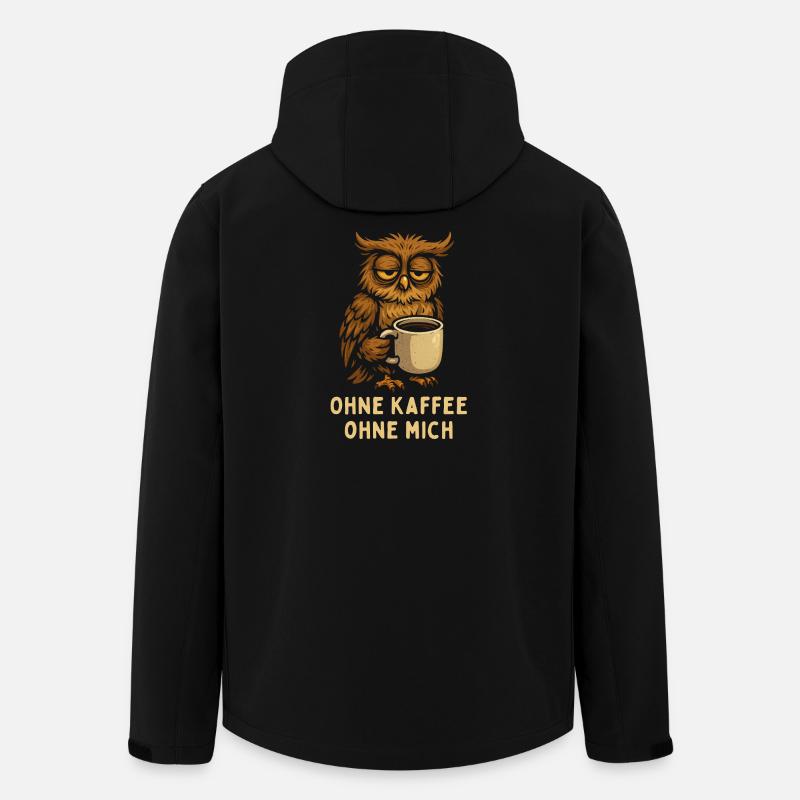 Nodding owl with coffee - Men’s Recycled Softshell Jacket by Stanley/Stella - black