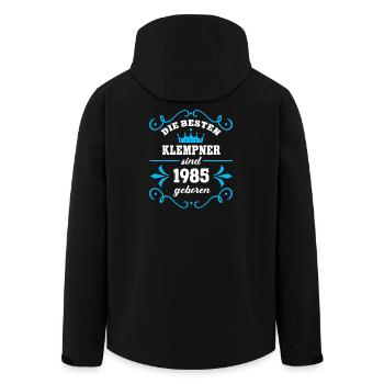 Anniversaire 1985 Plombier Collègue Plomberie Geb - Veste softshell homme en polyester recyclé Stanley/Stella - noir - Dos - AI Model Male 185 light (185cm)