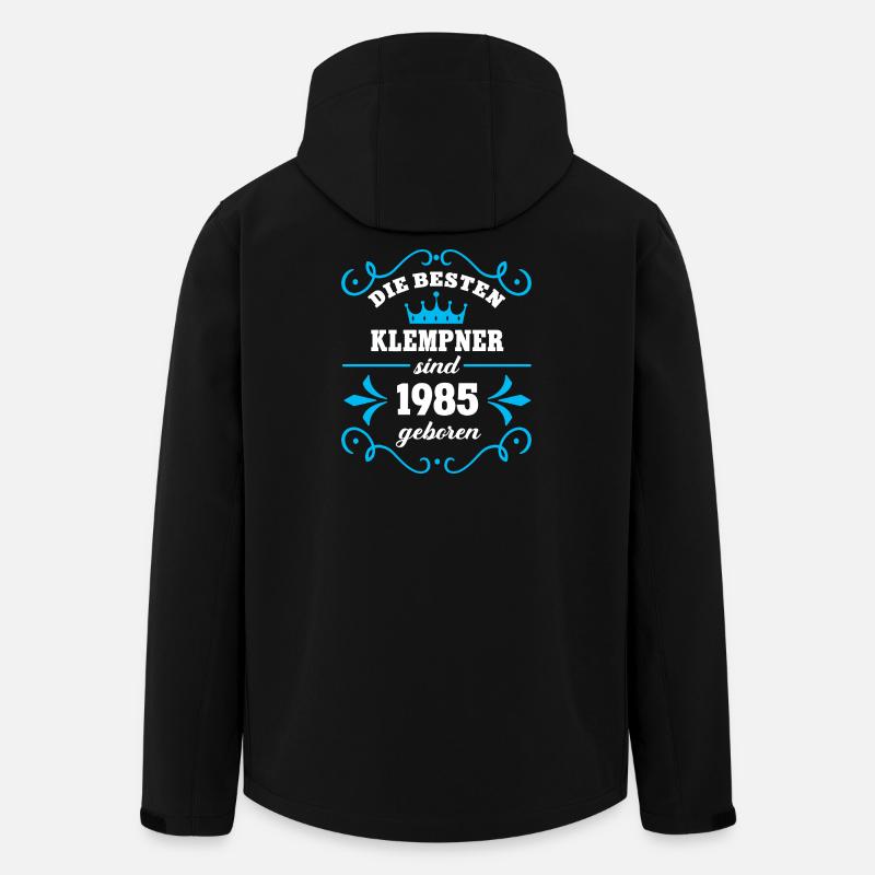 Anniversaire 1985 Plombier Collègue Plomberie Geb - Veste softshell homme en polyester recyclé Stanley/Stella - noir