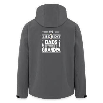 The best fathers are promoted to grandpa Birth - Men’s Recycled Softshell Jacket by Stanley/Stella - black - Back - AI Model Male 185 light (185cm)