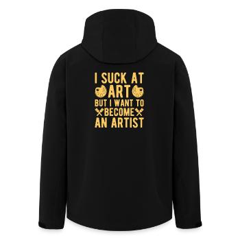 Artist Painter Graphic I Suck At Art Art - Recycelte Männer Softshell-Jacke von Stanley/Stella - Schwarz - Hinten - AI Model Male 185 light (185cm)