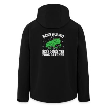 Frog Catcher Watch Your Step Frog - Recycelte Männer Softshell-Jacke von Stanley/Stella - Schwarz - Hinten - AI Model Male 185 light (185cm)