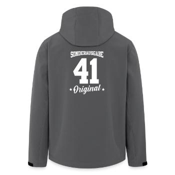41 Geburtstag - Recycelte Männer Softshell-Jacke von Stanley/Stella - Anthrazit - Hinten - AI Model Male 185 light (185cm)