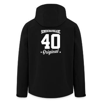 40 Geburtstag - Recycelte Männer Softshell-Jacke von Stanley/Stella - Schwarz - Hinten - AI Model Male 185 light (185cm)
