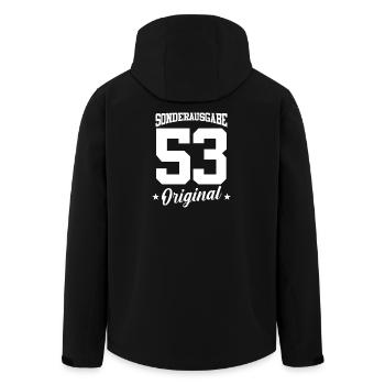53 Geburtstag - Recycelte Männer Softshell-Jacke von Stanley/Stella - Schwarz - Hinten - AI Model Male 185 light (185cm)