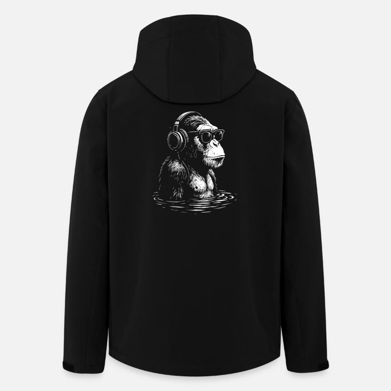Casque Singe dans l’eau - Veste softshell homme en polyester recyclé Stanley/Stella - noir