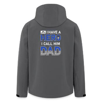 Papa Héros Meilleur Ami Famille Cadeaux - Veste softshell homme en polyester recyclé Stanley/Stella - noir - Dos - AI Model Male 185 light (185cm)