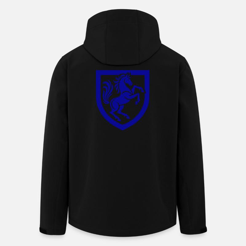Silhouette de signe de cheval bleu - Veste softshell homme en polyester recyclé Stanley/Stella - noir