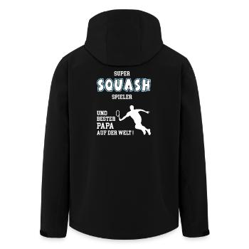 Squash Bester Papa Vater Vatertag Geburtstag - Recycelte Männer Softshell-Jacke von Stanley/Stella - Schwarz - Hinten - AI Model Male 185 light (185cm)