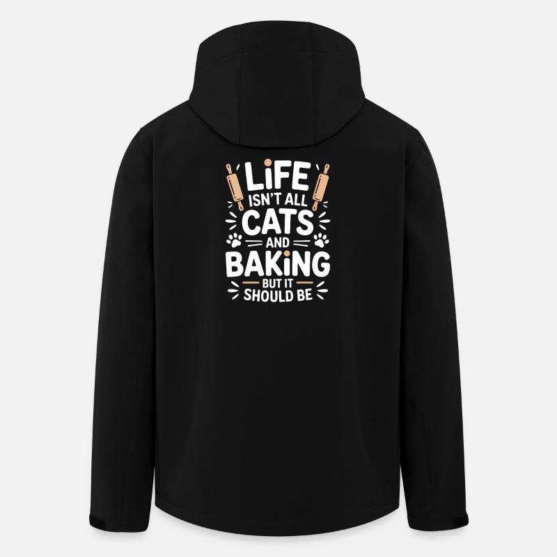 Backen Spruch Katzen Lustiges Backen Geschenk - Recycelte Männer Softshell-Jacke von Stanley/Stella - Schwarz