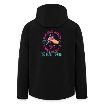 Un artiste peintre au diamant qui a besoin d’une thérapie a obtenu - Veste softshell homme en polyester recyclé Stanley/Stella - noir - Dos - AI Model Male 185 light (185cm)