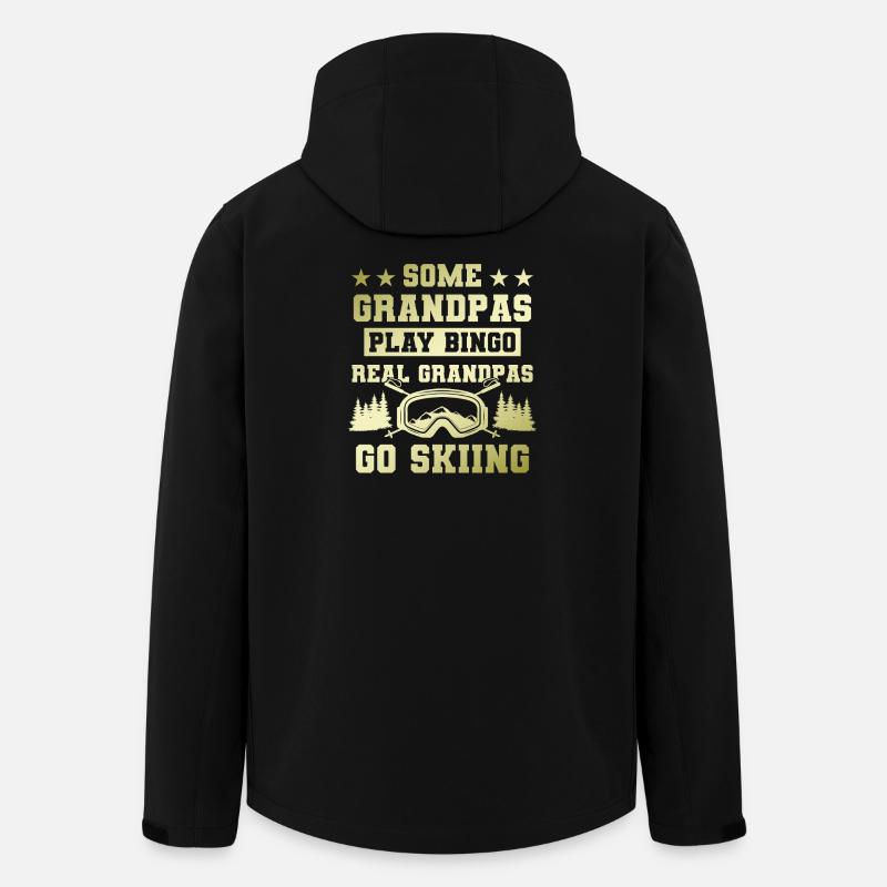 Großvater ski spruch - Recycelte Männer Softshell-Jacke von Stanley/Stella - Schwarz