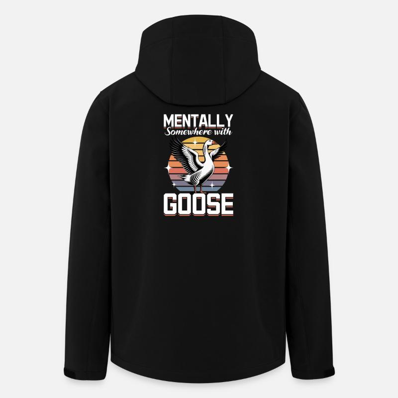 Drôle d’oiseau oie - Veste softshell homme en polyester recyclé Stanley/Stella - noir