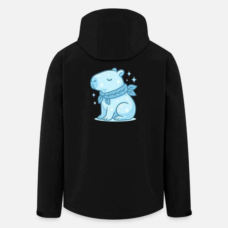 ✨ Capybara d’hiver – Doux motif de Noël - Veste softshell homme en polyester recyclé Stanley/Stella - noir