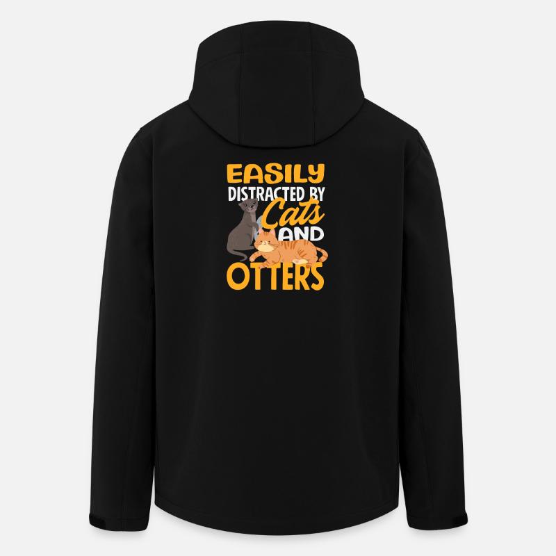 Chats Loutre de mer Dessin animé - Veste softshell homme en polyester recyclé Stanley/Stella - noir