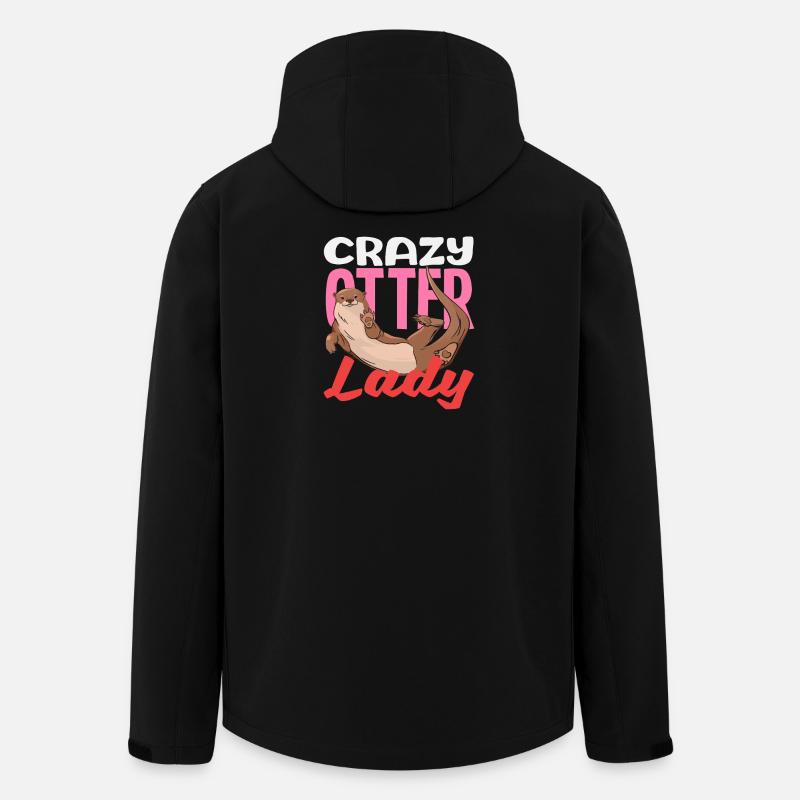 Verrückte Otterdame Seeotter Cartoon - Recycelte Männer Softshell-Jacke von Stanley/Stella - Schwarz