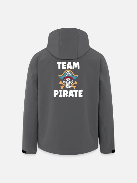 Pirate skull and TEAM PIRATE logo - Men’s Recycled Softshell Jacket by Stanley/Stella - black