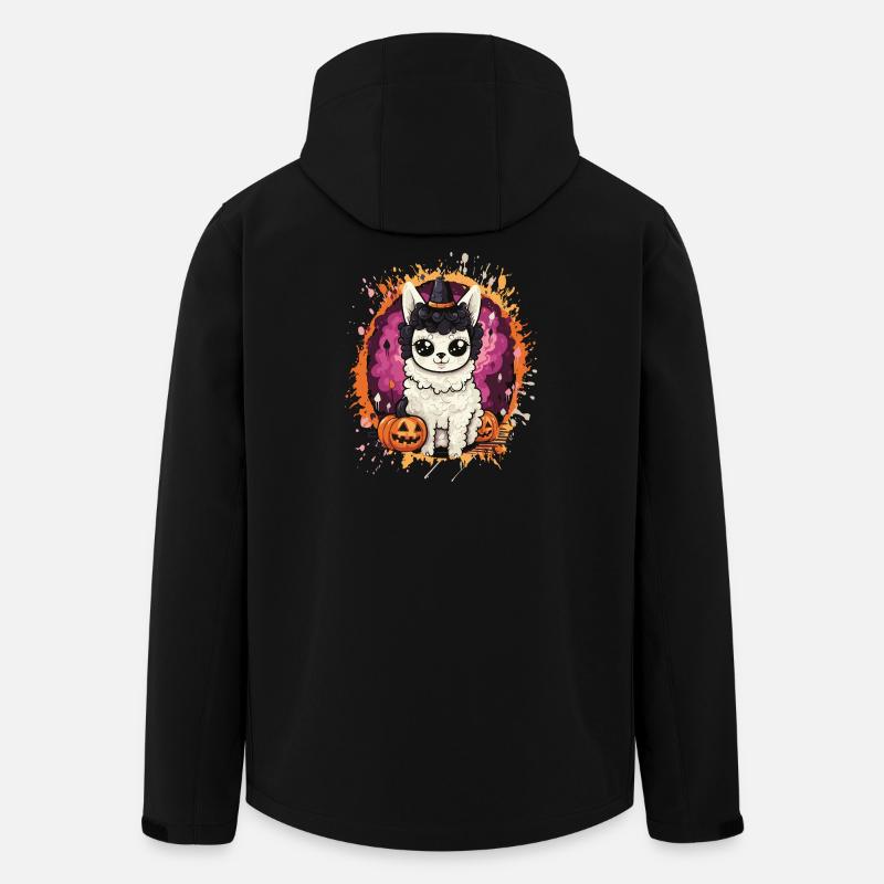 Lama Hexe im Halloween-Zauber - Recycelte Männer Softshell-Jacke von Stanley/Stella - Schwarz