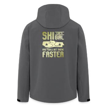 Filles de ski - Veste softshell homme en polyester recyclé Stanley/Stella - charbon - Dos - AI Model Male 185 light (185cm)