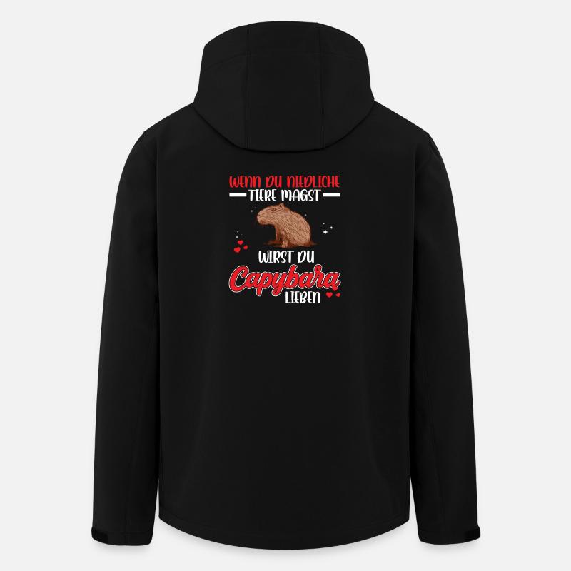 Capybara est un capybara mignon - Veste softshell homme en polyester recyclé Stanley/Stella - noir
