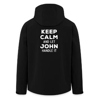Keep Calm Lass John das regeln Lustiger Spruch - Recycelte Männer Softshell-Jacke von Stanley/Stella - Schwarz - Hinten - AI Model Male 185 light (185cm)