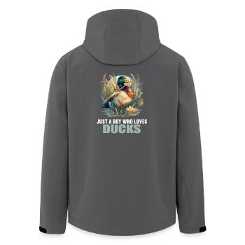 Ducks Duck - Men’s Recycled Softshell Jacket by Stanley/Stella - black - Back - AI Model Male 185 light (185cm)