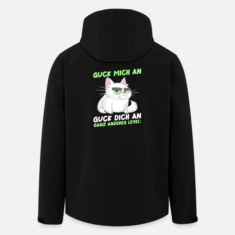Guck Mich An Ganz Anderes Level Katzen - Recycelte Männer Softshell-Jacke von Stanley/Stella - Schwarz