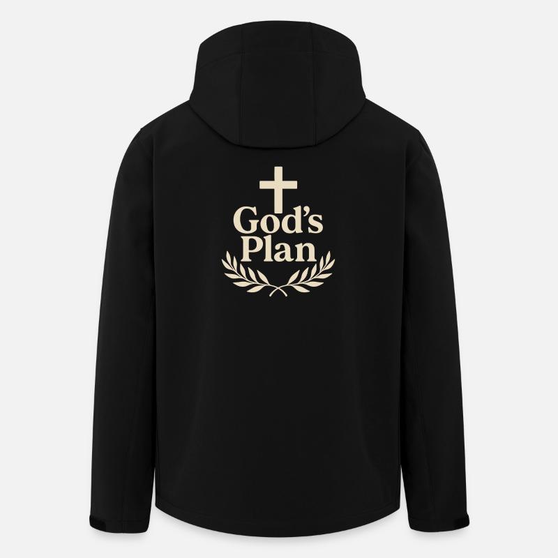 God's Plan Cross Logo - Men’s Recycled Softshell Jacket by Stanley/Stella - black