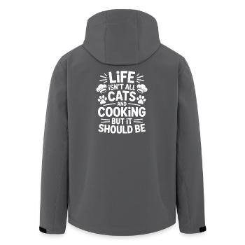 Cooking Saying Cats Funny Baking Gift - Men’s Recycled Softshell Jacket by Stanley/Stella - anthracite - Back - AI Model Male 185 light (185cm)