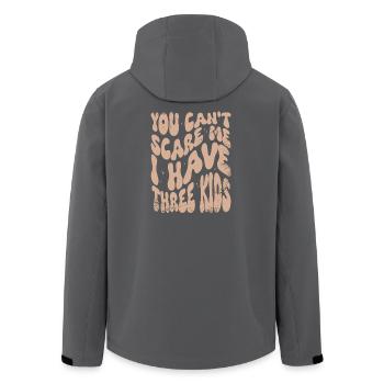You Can't Scare Me I Have Three Kids - Men’s Recycled Softshell Jacket by Stanley/Stella - black - Back - AI Model Male 185 light (185cm)