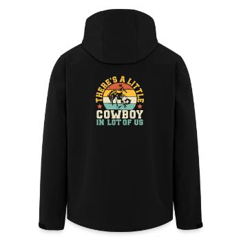 Western Rider Little Cowboys In All Of Us Cowgirls - Men’s Recycled Softshell Jacket by Stanley/Stella - black - Back - AI Model Male 185 light (185cm)