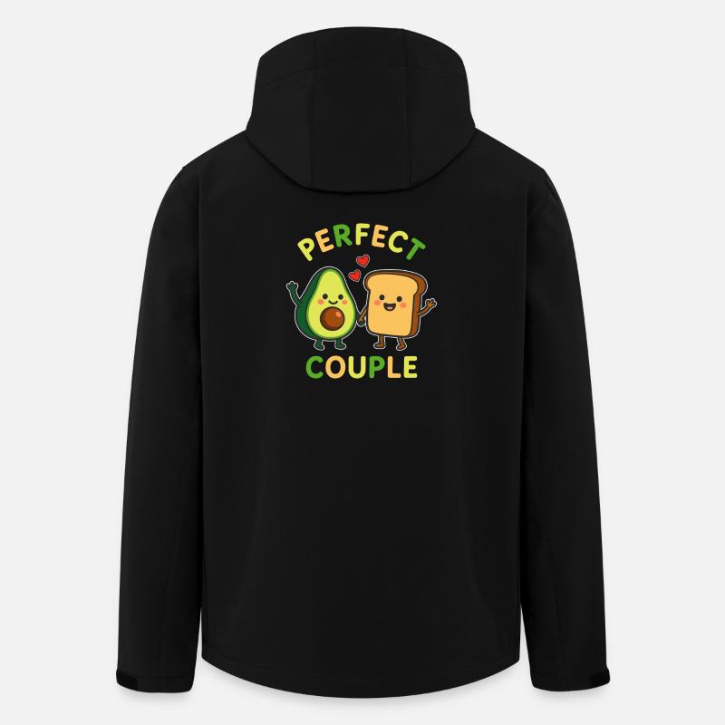 Couple parfait avocat et toast amour - Veste softshell homme en polyester recyclé Stanley/Stella - noir