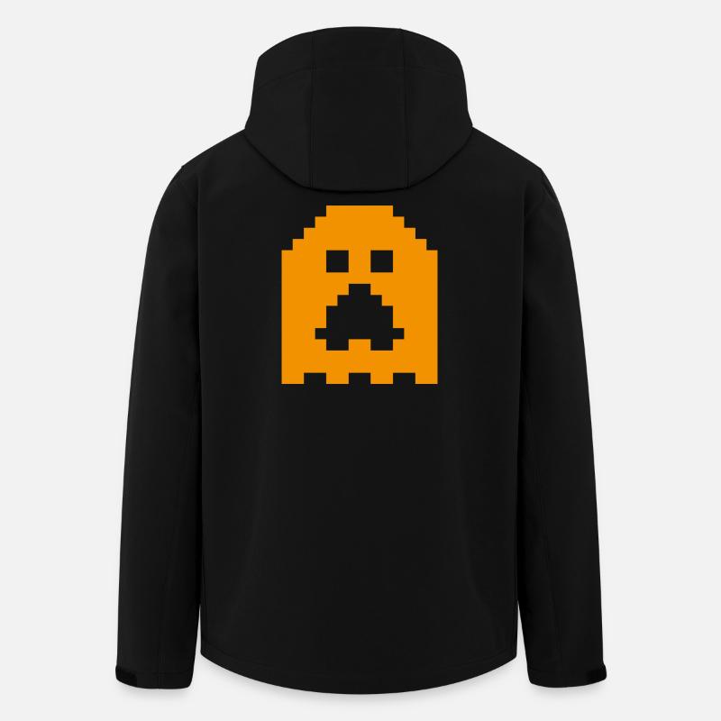 Ghost_Pixels_Orange - Recycelte Männer Softshell-Jacke von Stanley/Stella - Schwarz