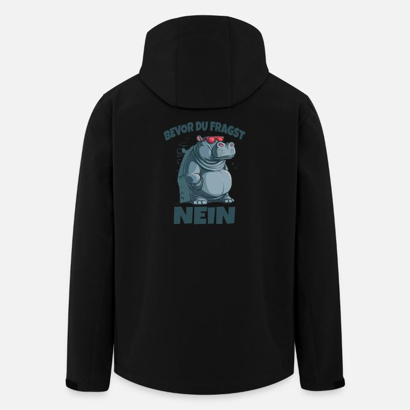 Bevor du Fragst Nein Hippo - Recycelte Männer Softshell-Jacke von Stanley/Stella - Schwarz
